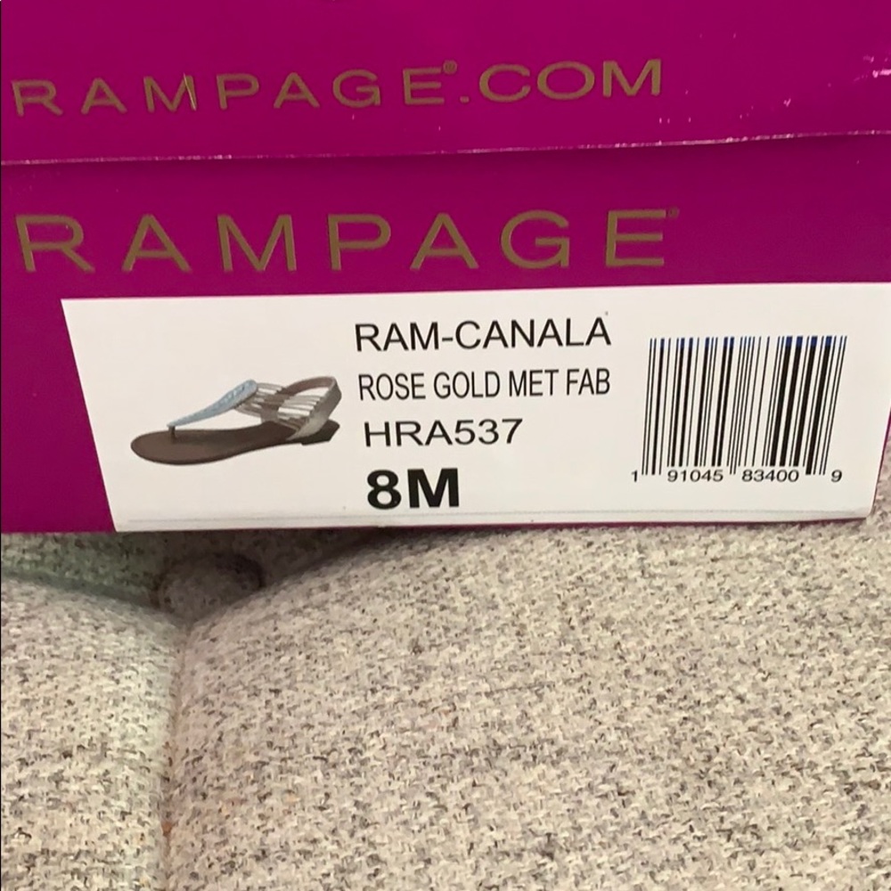NIB RAMPAGE RAM CANALA ROSE GOLD SANDALS SIZE 8 - Picture 4 of 4